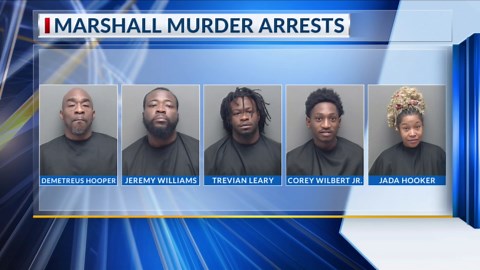 5 arrested in Marshall fatal shooting investigation