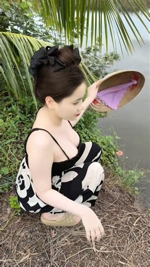 sitting by the coconut tree