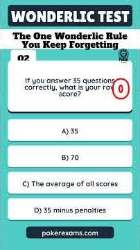 The One Wonderlic Rule You Keep Forgetting