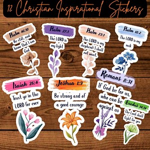 Christian Scripture Stickers • KJV Bible Verse, Inspirational (PDF). - Etsy