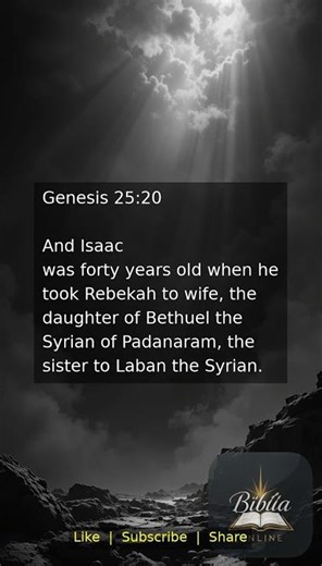 Genesis 25:20 | Daily Bible Verse 🙏