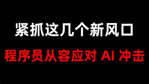 2026AI浪潮下，程序员会遇到哪些挑战？普通人该怎么转型破局？一条视频讲明白，抓住新风口少走 99% 弯路