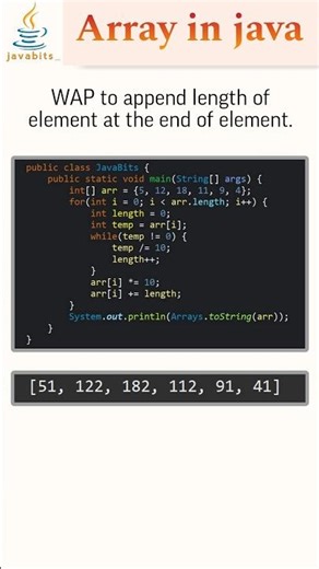 Array in java.......💡 #java #fypシ #education #shorts #learning #skills