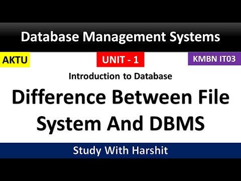 Difference Between File System And DBMS || Notes || Database Management Systems || AKTU