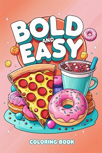 Bold and Easy Coloring Book for Adults | Yummy Snacks & Food | Simple Big Pictures | Stress Relief | Pizza, Donuts, Sushi | PDF - Etsy