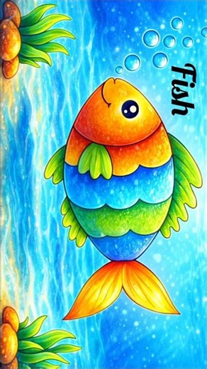 Easy Fish Drawing 🐟 | Simple Fish Drawing for Beginners #shorts #shortsfeed #viral