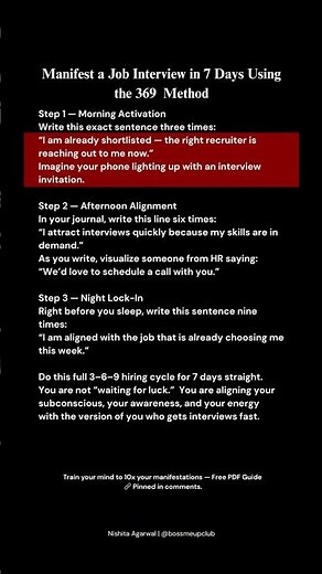 Manifest a Job Interview Fast Using the 369 Method | 3-6-9 Job Manifestation Technique