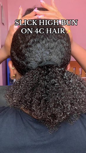 Sleek High Bun Tutorial for 4C Hair