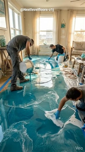 This floor is simply incredible😱 Epoxy marine floor #shorts #homedesign #satisfyingvideo