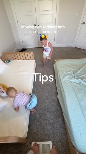 We travel a lot and so my kids are used to sharing the same hotel room…now we’re just trying to help them get used to sleep without us but still in the same room! #baby #toddler #floorbed #crib #toddlersleep #momsoftiktok