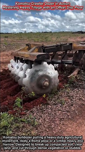 Komatsu Crawler Dozer in Action | Mastering Heavy Tillage with an Offset Disc Plow