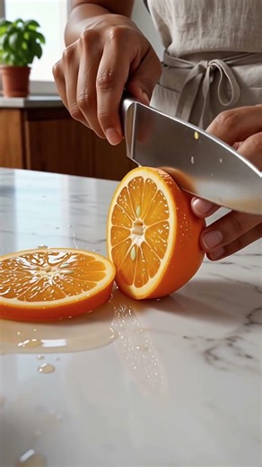 Watch this orange cutting technique #shorts #viral #fyp #orange #knife #fruit