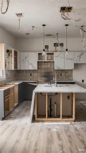 🔥 Old Kitchen to Luxury Modern Kitchen Makeover | Satisfying Renovation Timelapse 🏡✨