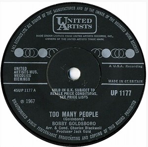 Bobby Goldsboro - Too Many People