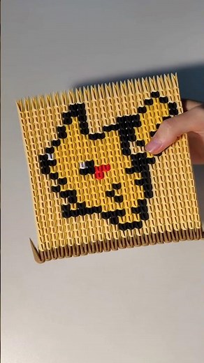 Pikachu 3d origami pixel art papercraft ⚡