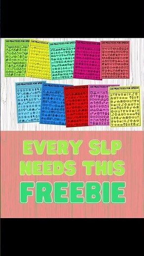 FREE SLP activity sheets to get 100 practice trials!