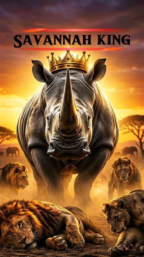 Savannah King? 🦏 Rhino vs Lions – Jungle ka Asli King Kaun? #shorts #krishcurious