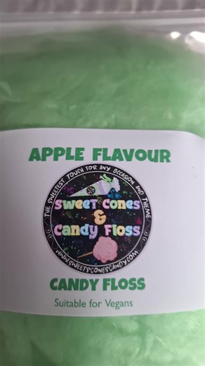 CUSTOMER ORDER: 1x Large Apple flavour candy floss. #sweetsconescandy #applecandyfloss #candyapple #greenapple #sugar
