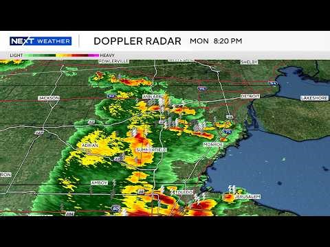 Live radar: Tracking strong storms Monday night in Southeast Michigan