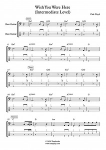 Wish You Were Here (Mittlere Stufe) (Pink Floyd) - Bass Tabs