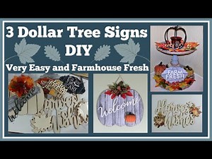 3 Dollar Tree Fall Signs Diys. Very Easy and Farmhouse Fresh