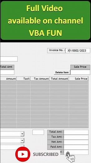 Generate Dynamic Invoice Number Automatic #excelvba #exceltech #excelprogramming #excelapplication