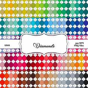 100 Seamless Diamond Checkered Pattern Digital Paper Pack: 100 Colors (12x12, PNG, 300 Dpi) - Etsy