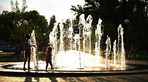 Water, Fountain, Kids. Free Stock Video