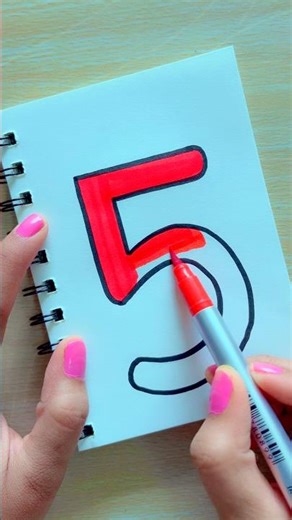 Drawing & Coloring Number 5 Fun | Easy Art Tutorial #Number5 #Coloring #Drawing5