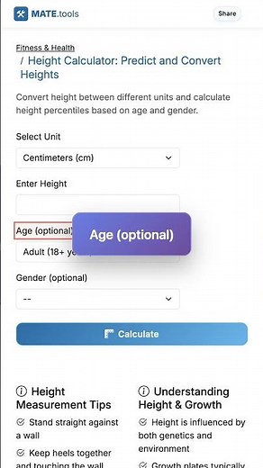 Height Calculator: Predict and Convert Heights for FREE #Shorts
