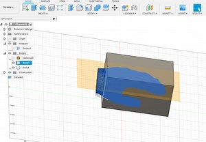 Split a body along a surface from mesh