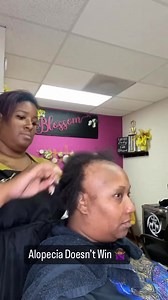 727K views · 10K reactions | Listen….!!!!! She’s my suga plum you hear me… Alopecia does not stop Ms Franny. She’s been my client for almost 6 years. We been rocking and rolling! She just lets me do whatever I want though and I love it ❤️ Yes I cut her back low, her hair grows so fast in a week she will have a bush lol. #tampahairstylist #tampahair #alopeciastylist #atlhairstylist #hairlossspecialist | Beauty By Blossom | Facebook