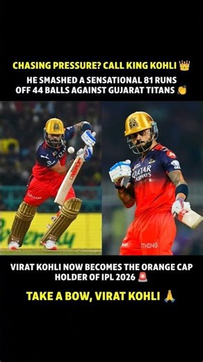 This image highlights a cricket achievement by Virat Kohli during the IPL 2026 season.