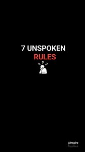 625K views · 7.4K reactions | 7 UNSPOKEN RULES  1. Do not sleep...