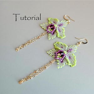 Orchid Flower Beaded Earrings Tutorial – Bead Weaving Pattern PDF - Etsy