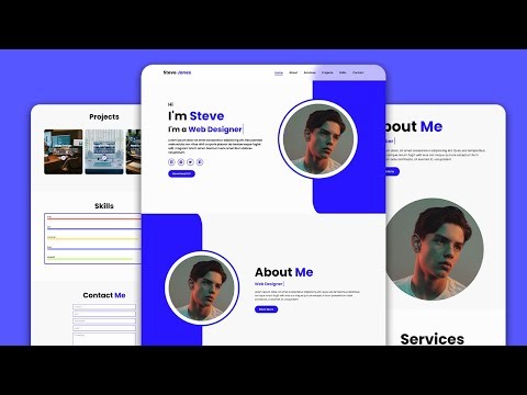 Build a Responsive Complete Personal Portfolio Website using HTML & CSS & Javascript