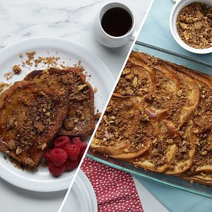 Treat yourself and your bestie to a breakfast favorite or make room for 6 and serve the second easy french toast recipe! Get the recipes: https://tasty.co/compilation/french-toast-for-two-vs-french-toast-for-a-crowd | Tasty