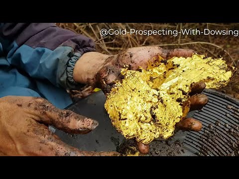 Dowsing Finds a MONSTER Gold Nugget! The BIGGEST Find Yet in a NEW Volcano Creek