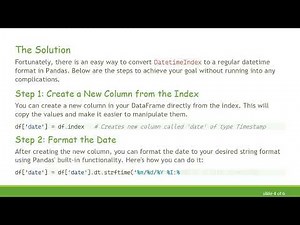 How to Convert DatetimeIndex to datetime.datetime in Pandas DataFrames