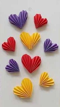 DIY Cœur 3D en papier facile et rapide. #cœur #decoration #saintvalentin #shortvideo #diy