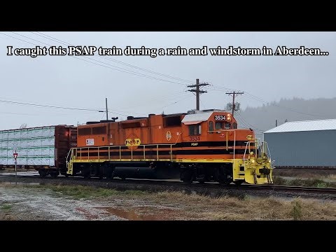 Shortline Railroad Action! | PSAP Freight Train Running in a Rain Storm!