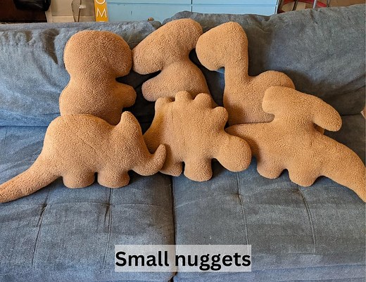 Original Large Dino Nugget Plushies, Dino Nuggie Plush, Dinosaur Plushy, Unique Throw Pillow, Home Decor, Chicken Nugget, Accent Pillow - Etsy
