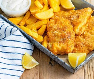 Healthy Fish and Chips With Homemade Tartar Sauce
