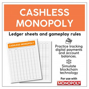 Cashless Monopoly, Blockchain Simulation, Transaction Ledger | Monopoly Resource