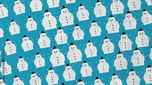 Christmas Snowman Pattern Animation with Chroma Green Screen and Luma Matte. Loop-ready. Perfect for overlays and motion backgrounds.