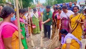61K views · 3.3K reactions | I belong to a society where majority population earn their living through manual labour. On World Labour Day, salute to these dedicated workers who work tirelessly to bring stability & peace to their families & contribute towards nation building. Extremely glad to lend a helping hand to a group of women in a 'Cleaning Drive' organised ahead of Bodo Sahitya Sabha, 2022 in Tamulpur today. #happylabourday | Pramod Boro | Facebook