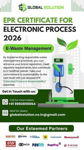 EPR Certification Electronics Process 2026 | Mandatory for Manufacturers & Importers