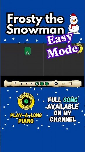 FROSTY THE SNOWMAN | CHRISTMAS RECORDER | Level 1 - recorder #christmassongs