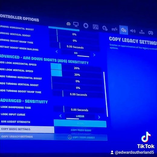 muz fortnite controller settings