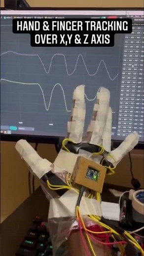 DIY hand and finger tracker mocap gloves to detect hand movement, rotation & fingers bend #shorts